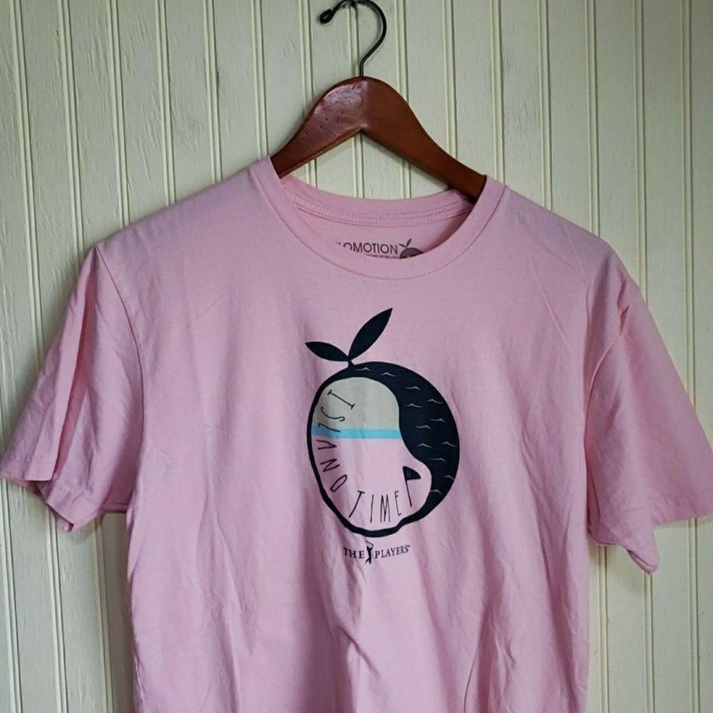 Flomotion Shirt Mens Medium Pink Island Time The Players Graphic Tagless Tee